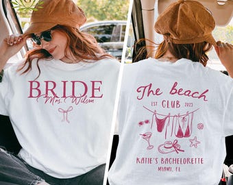 Custom Wedding Shirt, Beach Bachelorette Party Shirt, Bride Comfort Colors, Bridesmaid Shirts, Bridal Party Gift, Wedding Party Favor Gift