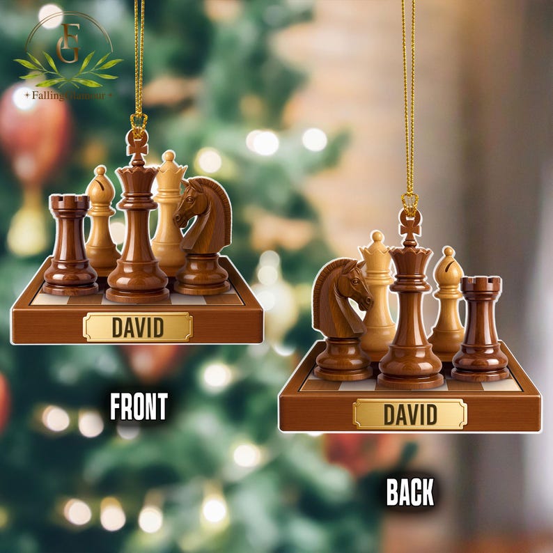 Personalized Chess Christmas Ornament, Christmas Gift for Chess Lover ...