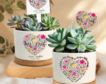 Personalized Teacher Planter, Teacher Appreciation Gift, Thank you Gift for Teacher, End of Year Gift, Custom Succulent Pot, Teacher Gifts