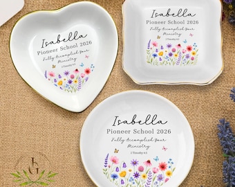 Plato para joyas personalizado de la Escuela Pionera, plato para baratijas de la Escuela Pionera JW, regalo de la Escuela Pionera, plato para anillos del Servicio Pionero, regalos de la Escuela Pionera JW