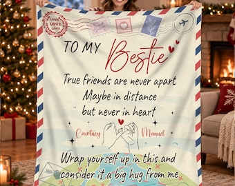 Personalized Besties Throw Blanket, Blanket Gift,Custom Friendship Gift, Custom Bestie Blanket, Gift for Best Friend, Gift for Sister Bestie