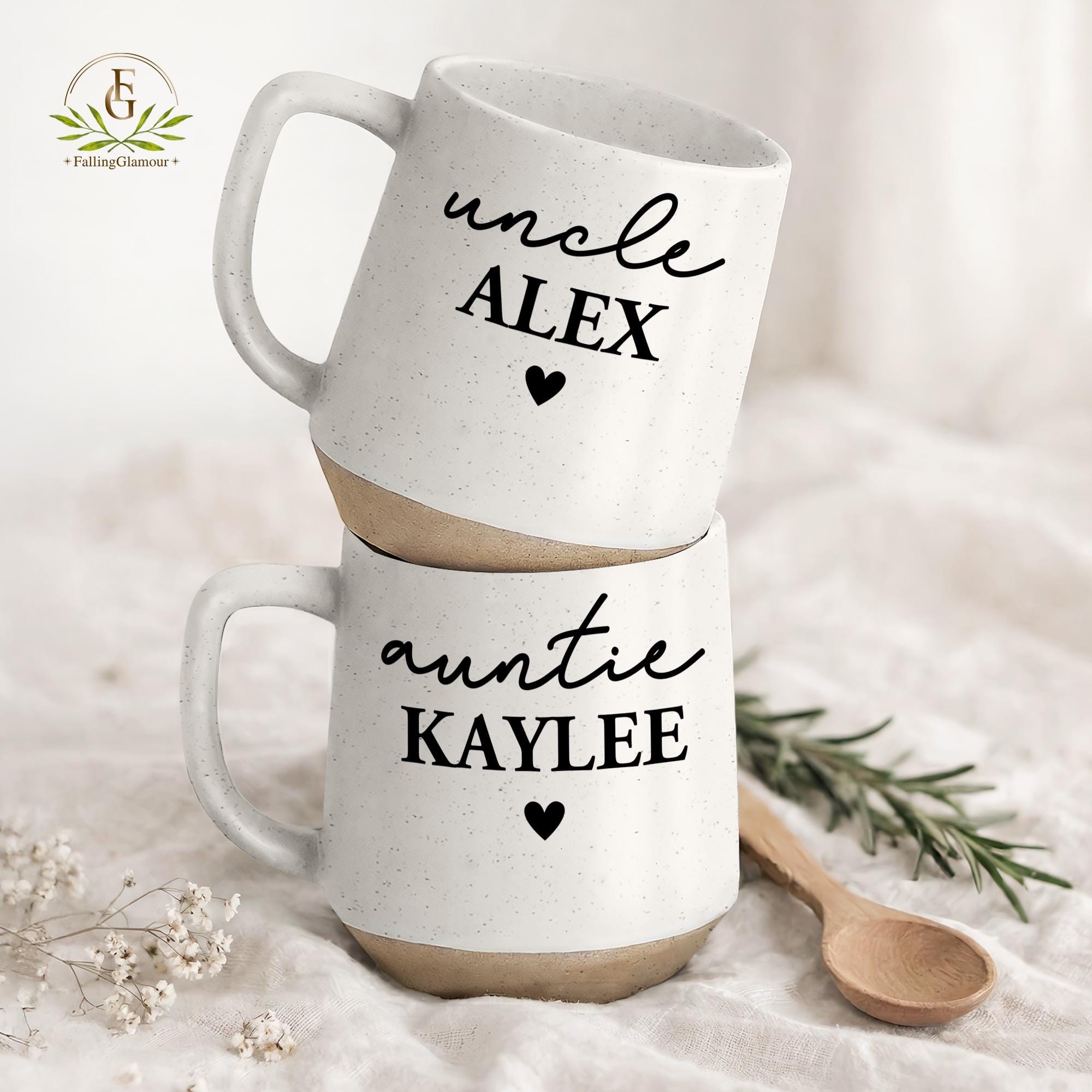 Custom Pregnancy Reveal Mug for New Aunt and Uncle, Custom Aunt Name ...