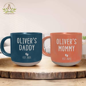 New Mom and Dad Mug, Mommy Mug, New Mom Gift, Daddy Mug, Dad Est Mug, First Time Dad Mug, New Parent Gift, Baby Shower Gift,Expecting Parent