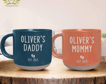 New Mom and Dad Mug, Mommy Mug, New Mom Gift, Daddy Mug, Dad Est Mug, First Time Dad Mug, New Parent Gift, Baby Shower Gift,Expecting Parent