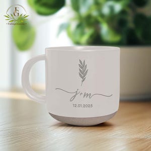Personalized Engraved Engagement Pottery Mug,Newly Engaged Gift,Engagement Gift,Wedding Gift for Couple,Bridal Shower Gift,Housewarming Gift