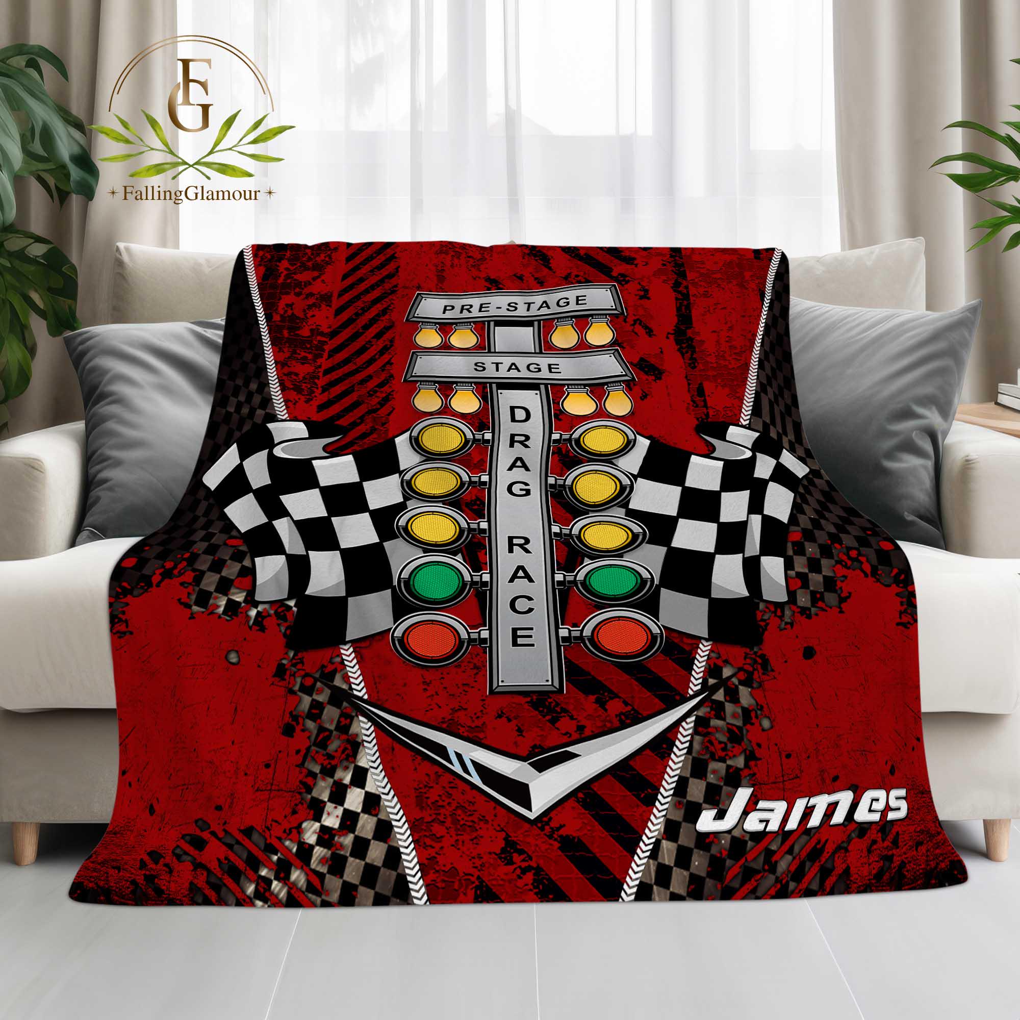 Personalized Racing Throw Blanket, Drag Racing Blanket, Racing Gift for ...