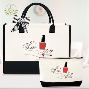 Personalized Nail Tech Custom Tote Bag, Nail Artist Gifts, Beautician Canvas Bag, Nail Salon Custom, Nail Technician Gift, Manicurist Salon