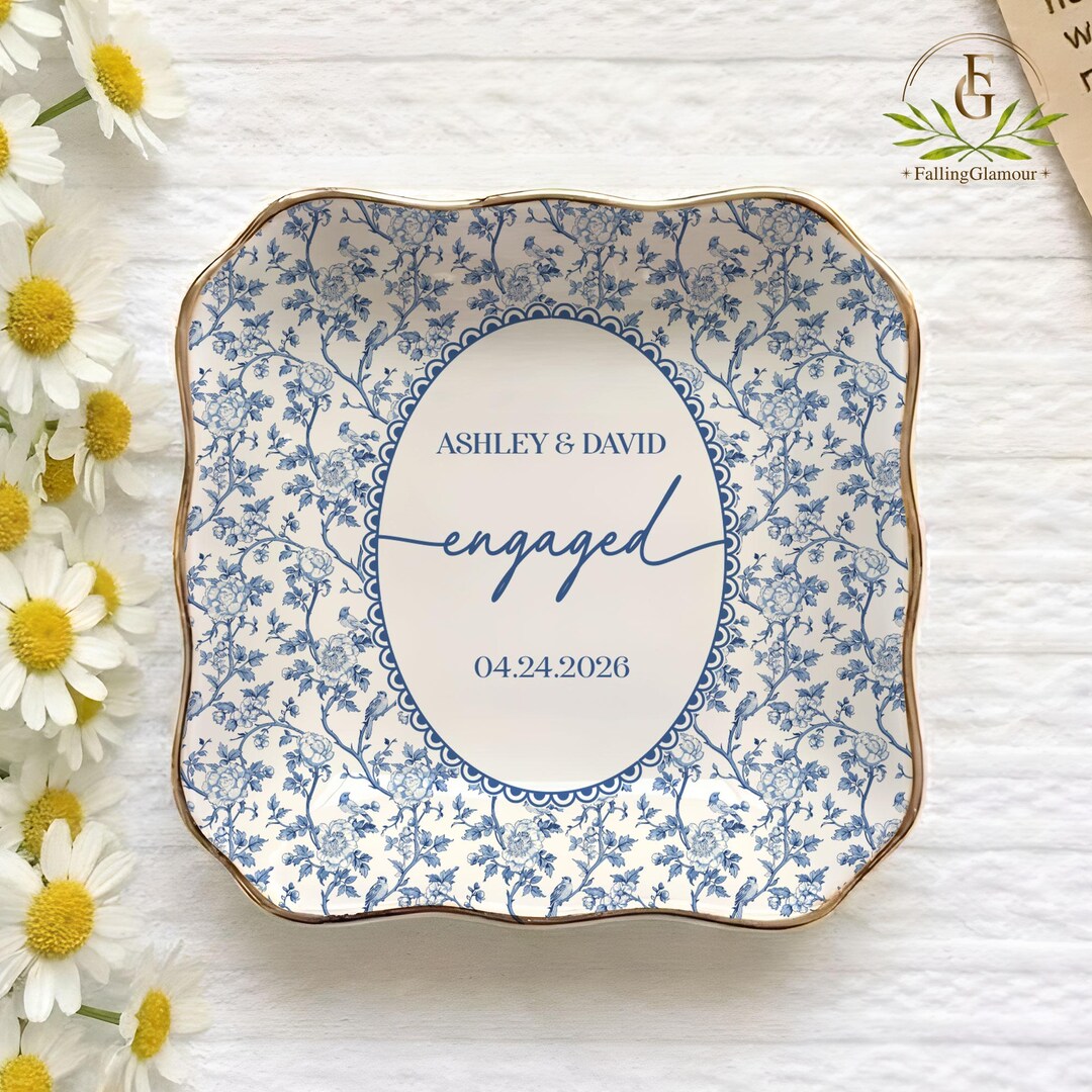Custom Engagement Ring Dish, Engagement Gift Ring Dish, Wedding Gift ...
