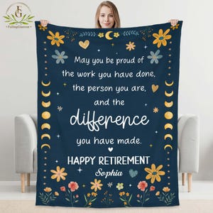 Personalized Retirement Blanket Gifts for Women Coworker Farewell Present Retired Boss Sentimental Throw Blanket Woman Retirement Party Gift