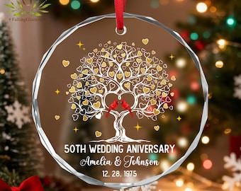 Personalized 50th Wedding Anniversary Ornament, Golden Wedding Gifts, 50 Year Anniversary Gifts, 50th Wedding Anniversary Gift for Couple