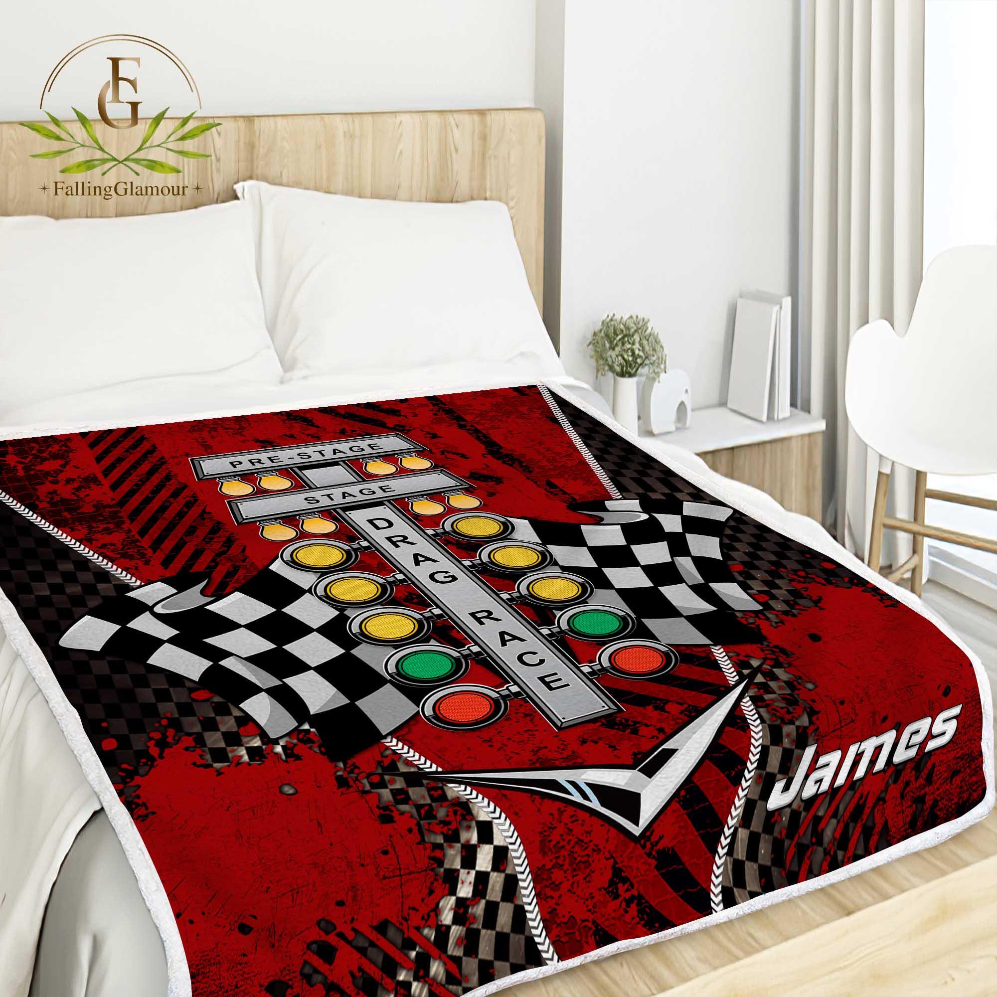 Personalized Racing Throw Blanket, Drag Racing Blanket, Racing Gift for ...