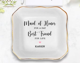 Personalized Maid of Honor Gift, Sister Wedding Gift, MOH Ring Dish, Personalized Year Established Maid of Honor Gift Sister Maid of Honor