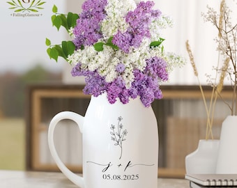 Personalized Wedding Flower Vase, Engagement Gifts, Flower Vase for Engaged, Wedding Gifts for Couple, Bridal Shower Gifts, Newlyweds Gifts