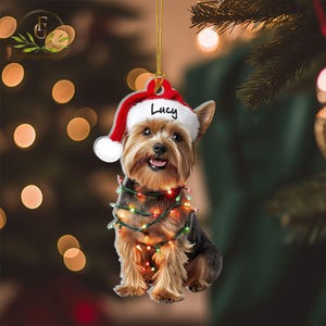Custom Dog Yorkie Ornament, Yorkshire Terrier Acrylic Ornament, Yorkie Dog Ornament, Gift for Yorkie lover, Yorkshire Terrier Gifts, Yorkie