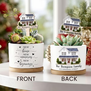 New Home Plant Pot, Home Watercolor Photo, Custom Photo House,Housewarming Gift, New Home Gift for Couples,New Homeowner Gifts,Realtor Gifts