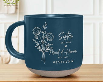 Bridal Party Engraved Mug, Maid of Honor Proposal Gift, Wedding Party Gift, Personalized Wedding Gifts, Sister Gifts, Bridesmaid Mug Gifts