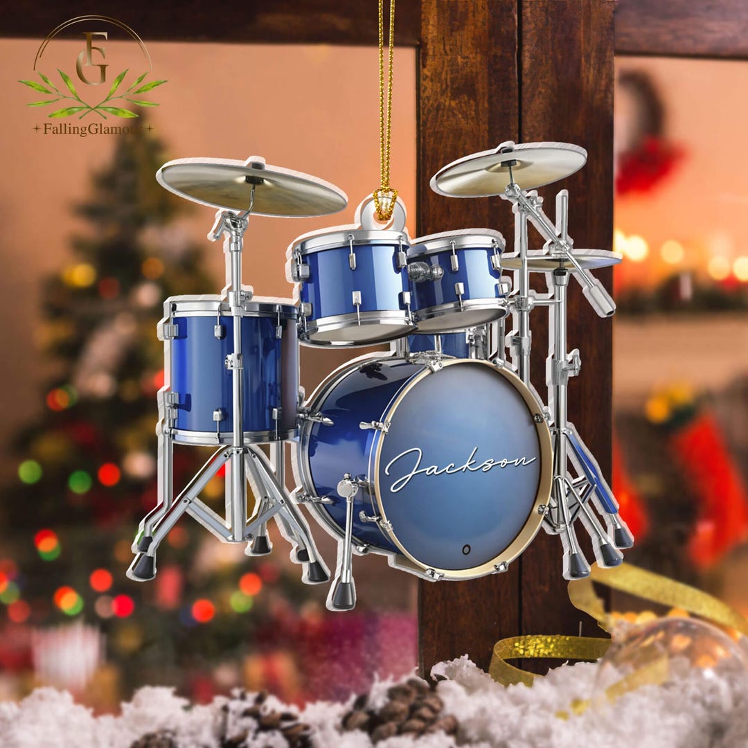 Personalized Drum 2D Flat Acrylic Ornament Not 3D, Drum Ornament, Drums ...