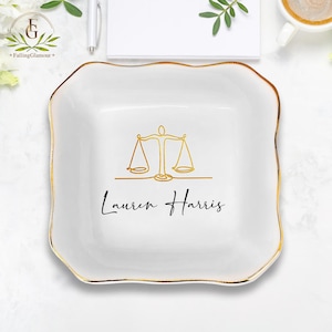 Lawyer Jewelry Dish, Scale of Justice Trinket Dish, Lawyer Gift for Women, Lawyer Graduation Gift, Law Student Gift,  Gift for Best Friends