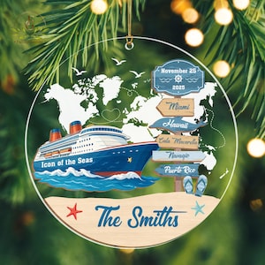 Cruise Christmas 2 Layer Ornament, Cruise Ship Ornament, Vacation Keepsake Ornament, Cruise Lover Gift, Cruise Christmas Gift, Family Cruise