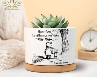 Never Forget the Difference You Make, Thank you Gift for Teacher, Personalized Teacher Plant Pot, Teacher Appreciation Gift, Teacher Gift