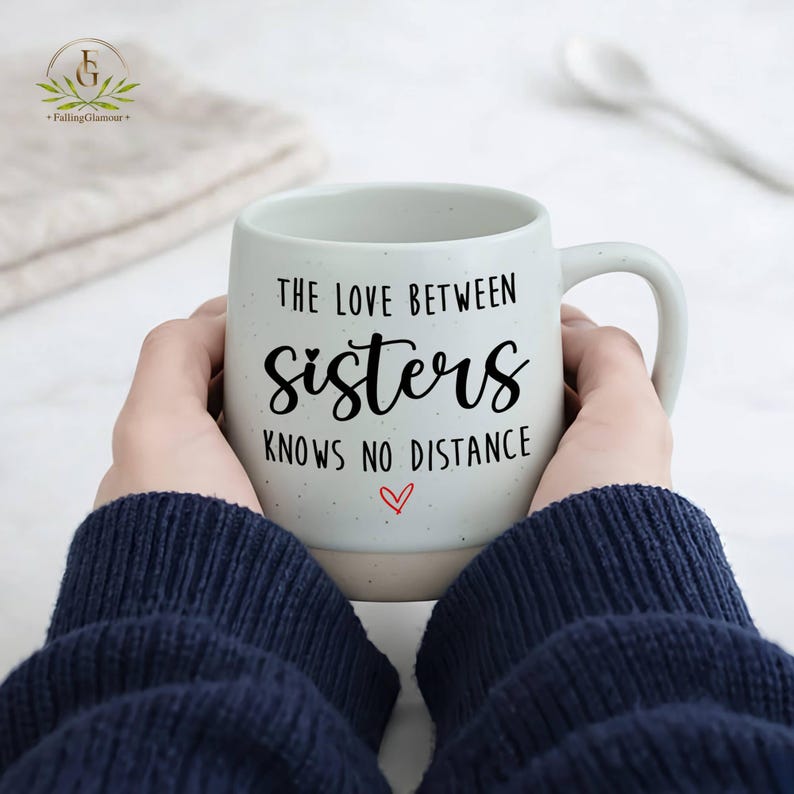 Taza personalizada para hermanas, regalo para hermanas a distancia, regalos de cumpleaños para hermanas, regalos para hermanas, taza para hermanas, taza para hermanas que se mudan, regalo para hermanas a distancia imagen 5