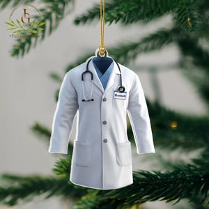 Personalized Doctor 2D Flat Acrylic Ornament, Doctor Ornament, Physician Assistant Ornament Gift, Doctor White Medical Coat, Graduation Gift