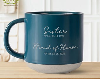 Bridal Party Engraved Mug, Maid of Honor Proposal Gift, Wedding Party Gift, Personalized Wedding Gifts, Sister Gifts, Bridesmaid Mug Gifts