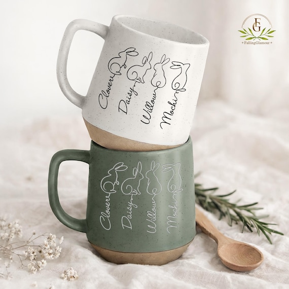 Cute Bunny Line Art Mug, Personalized Rabbit Mug, Bunny Lover Mug, Bunny Mug, Gift for Rabbit Lover, Custom Bunny Coffee Mug, Pet Lover Gift