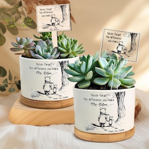 Thank you Gift for Teacher, Never Forget the Difference You Make, Personalized Teacher Plant Pot, Teacher Appreciation Gift, Teacher Gift