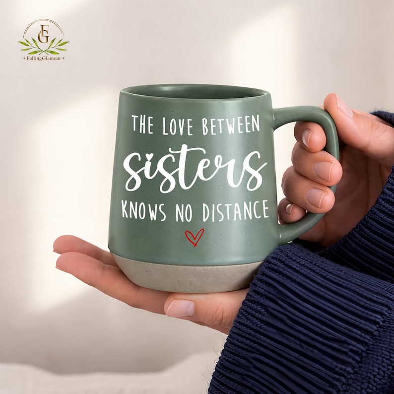 Taza personalizada para hermanas, regalo para hermanas a distancia, regalos de cumpleaños para hermanas, regalos para hermanas, taza para hermanas, taza para hermanas que se mudan, regalo para hermanas a distancia imagen 2