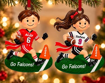 Personalized Flag Football 3D Relief Acrylic Ornament, Boy Flag Football Ornament, Flag Football Ornament for Girls, Team Gift, Teen Athlete