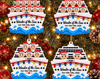 Personalized Cruise Ship Vacation 3D Relief Acrylic Ornament, Family Cruise Vacation Keepsake, Group Cruise Trip Ornament, Travel Christmas