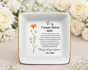 Cousin Sister gift, Personalized Cousin Jewelry Dish, Cousin Ring Holder, Sister Gifts, Cousin Birthday Gifts, Sentimental Gift for Cousin
