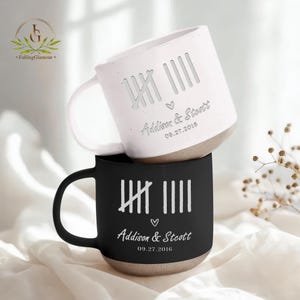 Personalized 9 Year Anniversary Gift, Custom Wedding Anniversary Pottery Mug Gift for Wife, 9th Anniversary Ceramic Mug, Couple Gift For Her