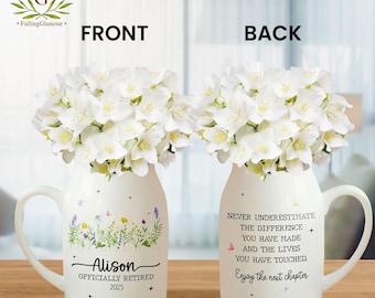 Retirement Gift,Never Underestimate the Difference You Made,Happy Retirement Flower Vase,Appreciation Gift,Retirement Gift For Boss Coworker