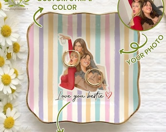 Personalized Bestie Photo Jewelry Dish, Best Friend Gift, Sister Gifts, Jewelry Dish Gifts For Best Friend, Soul Sister Gifts, Birthday Gift