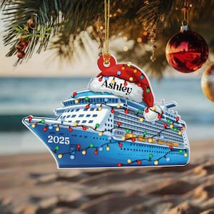 Personalized Cruise Christmas Ornament, Cruise Ship Ornament Vacation Keepsake, Cruise Lover Xmas Gift, Cruise Christmas Gift Family Cruise