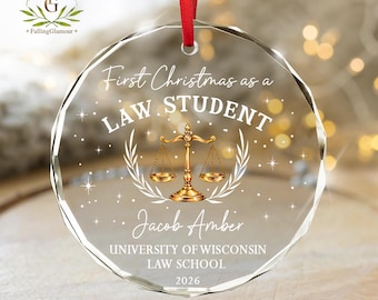 Personalized Lawyer Christmas Ornament, Law Student Ornament, Law Student Gift, Attorney Ornament, Future Lawyer Gift, Law School Gift