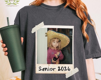 Custom Senior 2026 Vintage Photo Shirt, Class of 2026, Graduation Tee, High School Senior Shirt, Senior 2026 Shirt,Custom Shirt With Picture