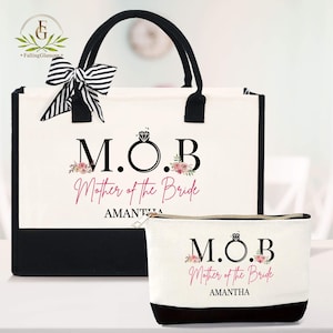 Mother Of The Bride Tote Bag, MOB Tote Bag, Mother of the Bride Gift Bag, Personalized Wedding Gifts, Gift for Mother Bride, Engagement Gift