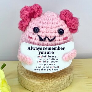 Axolotl Cute Crochet Animals Axolotl Gifts,Cute Mini Crochet Axolotl,Funny Axolotl, Axolotl Handmade, Crochet Axolotl Toy, axolotl keychain