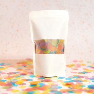 Confettis biodégradables solubles dans l'eau en VRAC | Confettis ronds en papier de riz | Mélange lumineux de confettis arc-en-ciel pour festival, mariage audacieux, fête