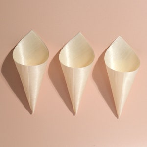 5 inch Wood Wedding Confetti Cones | Empty Wedding Wood Cones | Biodegradable Confetti Cones | Wedding Favours | Empty Cones Biodegradable