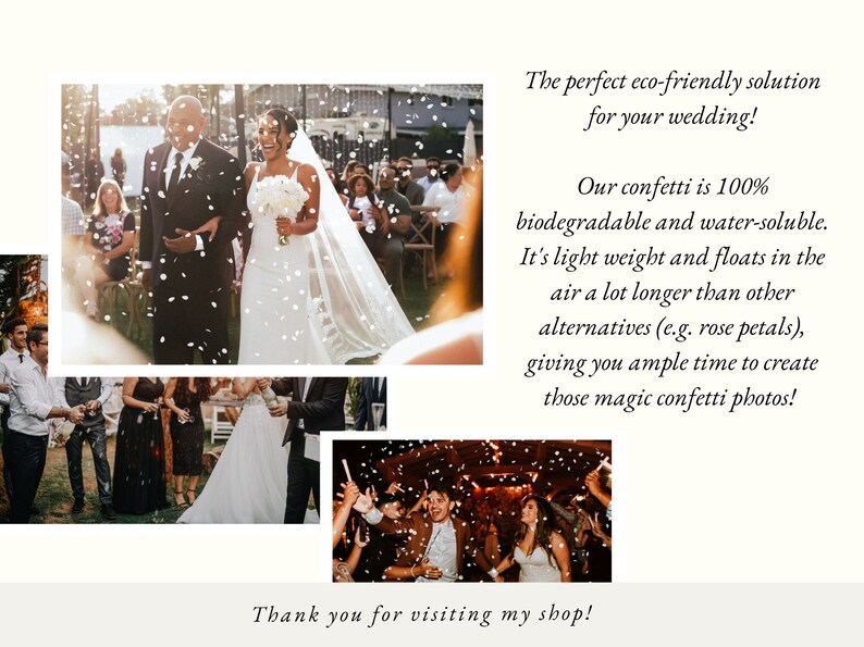 100 X Rice Paper Water Soluble Confetti Sachets for Wedding Toss