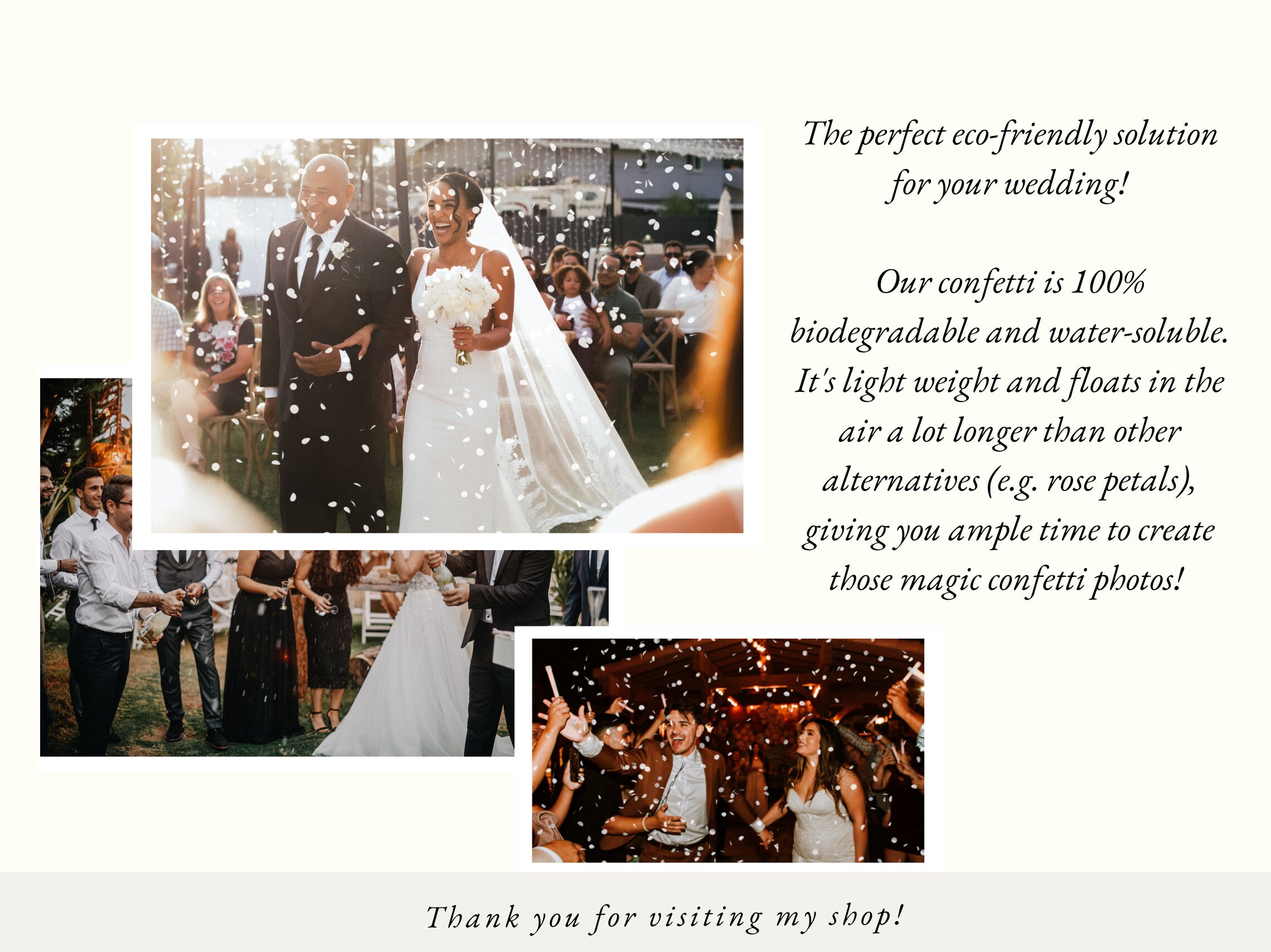 White Water Soluble Biodegradable Rice Paper Confetti Ecofriendly Wedding Confetti for Outdoor