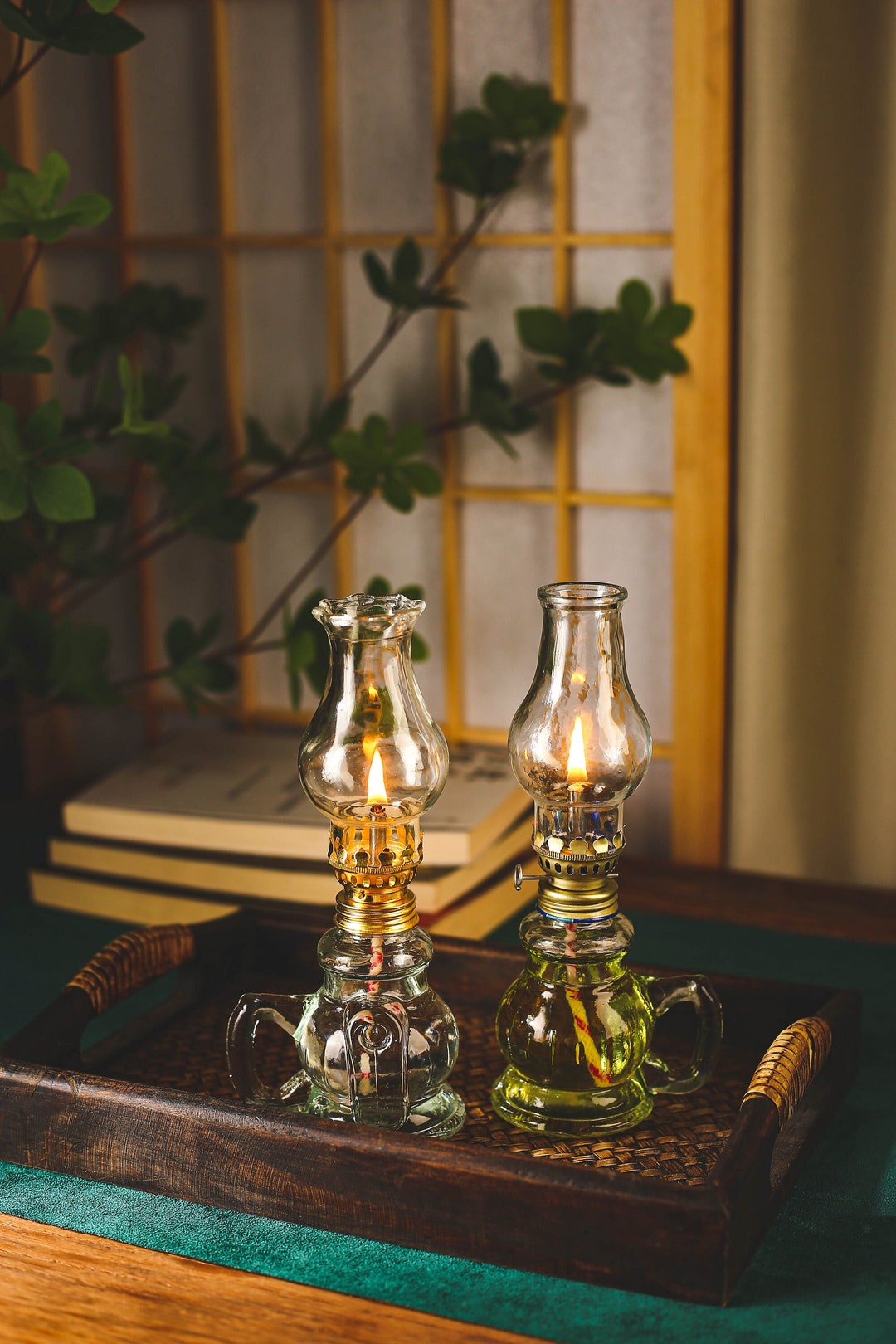 10.5 FL OZ/300ML Oil Lamps for Indoor Use With Fire Control Knob, Kerosene  Lamps / Lanterns, Hurricane Lamp With Adjustable Fire Wick 