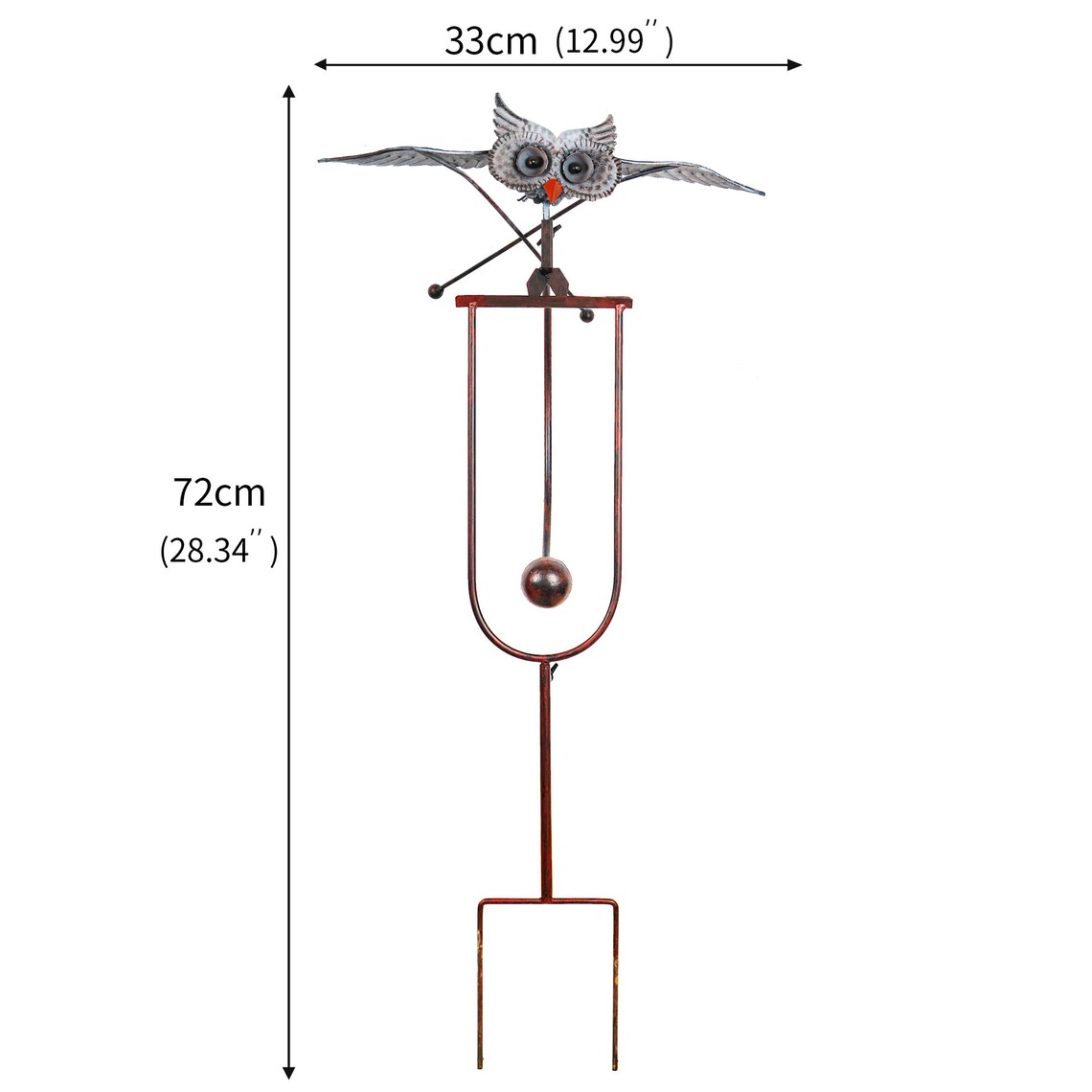 Animals With Flapping Wings Garden Decors Energy Metal Brown