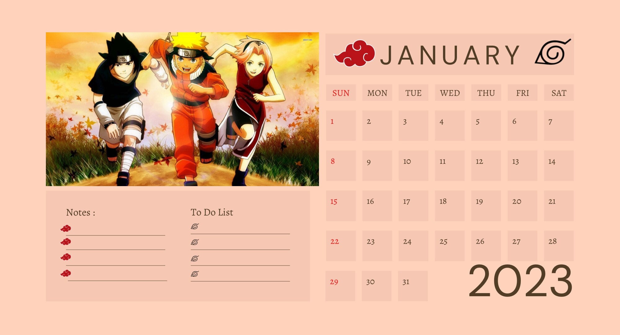 Anime Calendar - Etsy Anime Calendar - Etsy