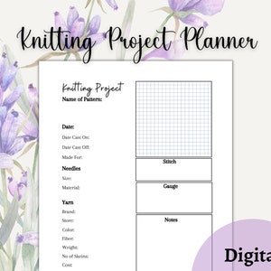 Knitting Pattern Project Planner, Knitting Notebook, Knitter&#39;s Journal, Knitting Patterns, Knitting Pattern Template, Knitter&#39;s Planner