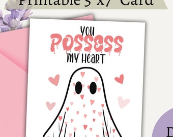 Tarjeta fantasma del día de San Valentín para novia, tarjeta espeluznante del día de San Valentín para novio, tarjeta paranormal para el día de San Valentín, eres mi abucheo